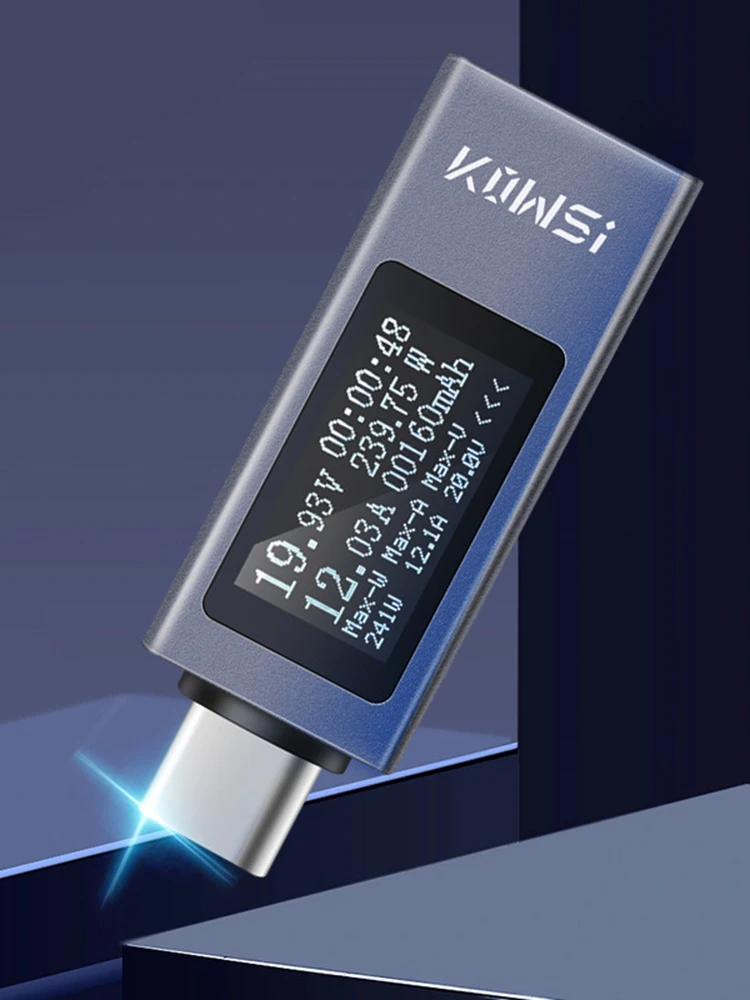 

KWS-2301C Multi-function Digital Display DC Voltage Ammeter Power Meter Type-c Cell Phone Charging Tester DC 4-30V 0-12A