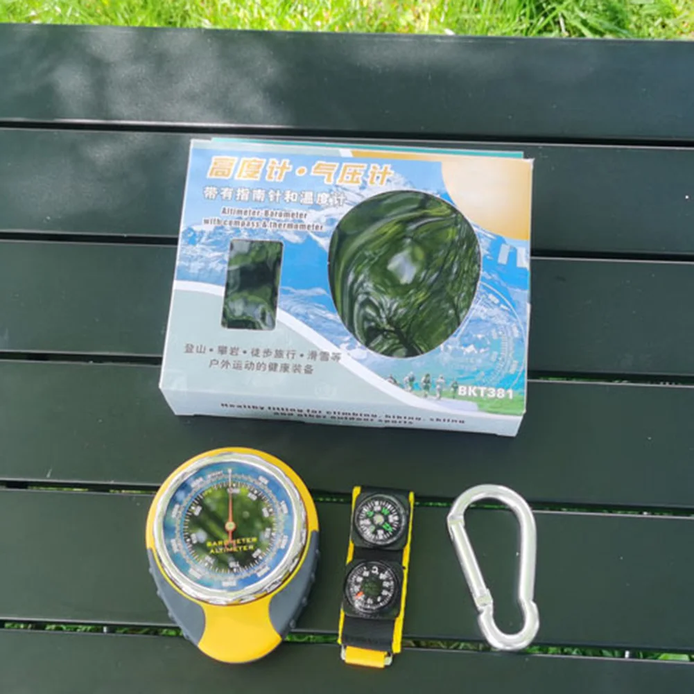 

4-in-1 Altitude Meter Altimeter Barometer And Thermometer For Outdoor Camping Hiking Portable For Compass Camping Tools