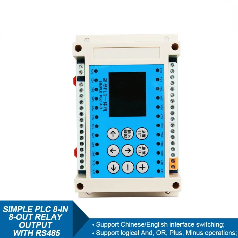 for OSM PLC Ngõ Ra Relay 8 Trong 8-Ra Đơn Giản PLC Tất Cả Trong Một Máy Với RS485 giao Tiếp Lập Trình Plc Bộ Điều Khiển