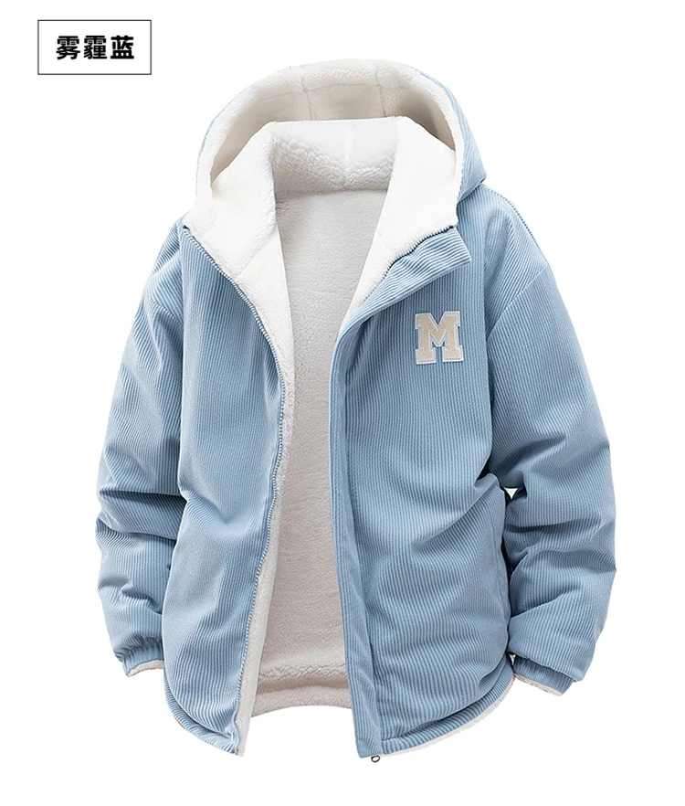 2025 Hooded Double-Sided Windproof Corduroy Cotton Coat for Men and Women - Winter Warmth and Durability  Couple's Style