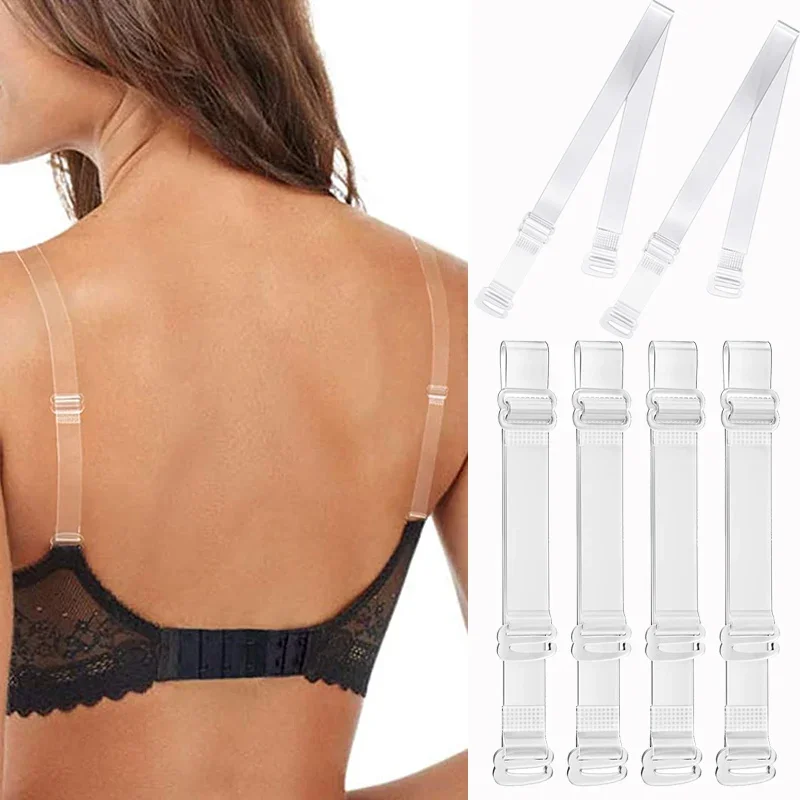 10Pc Women Bra Shoulder Strap Silicone Non-Slip Adjustable Bra Straps Elastic Plastic Transparent Invisible Intimate Accessories