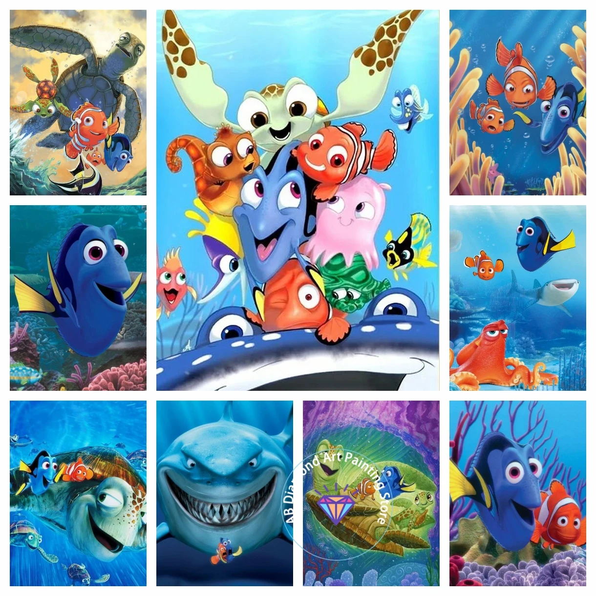 

Disney DIY 5D AB Diamond Painting Kits Cartoon Character Finding Nemo Mosaic Embroidery Cross Stitch Home Decor Children's Gift