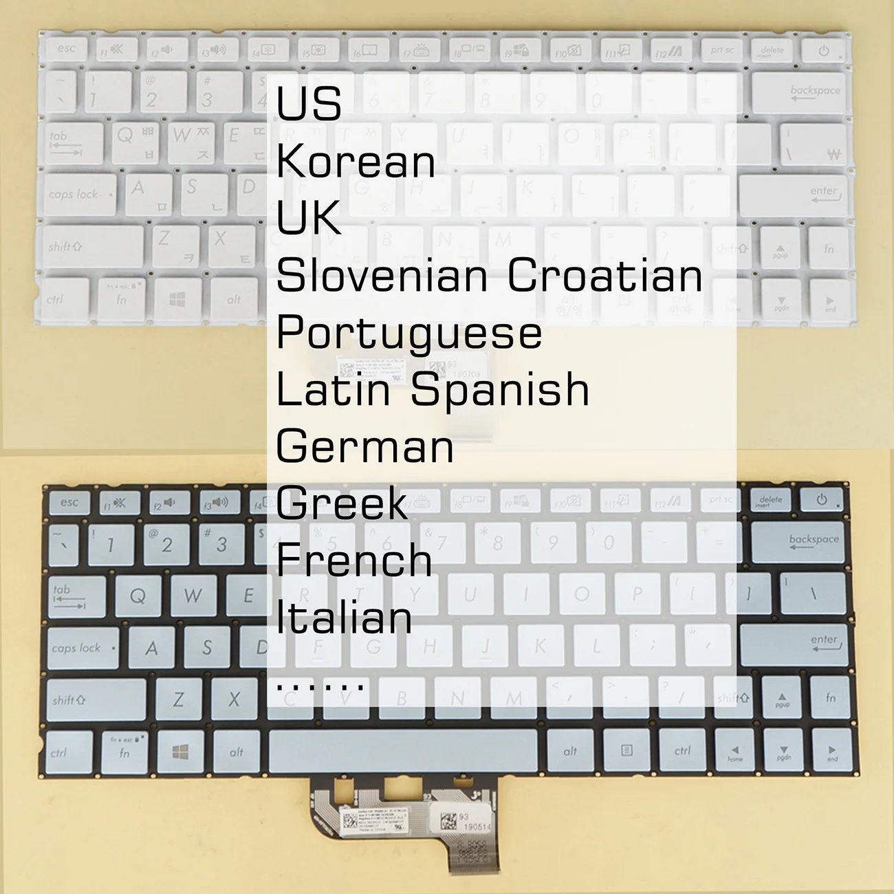 

Клавиатура US Греческая Корейская UK Французская AZERTY Немецкая DE QWERTZ LA Испанская Португальская Словенская Хорватская HR ИТАЛЬЯНСКАЯ для ASUS Zenbook UX334FAC UX334FL UX334FLC с Подсветкой Клавиш