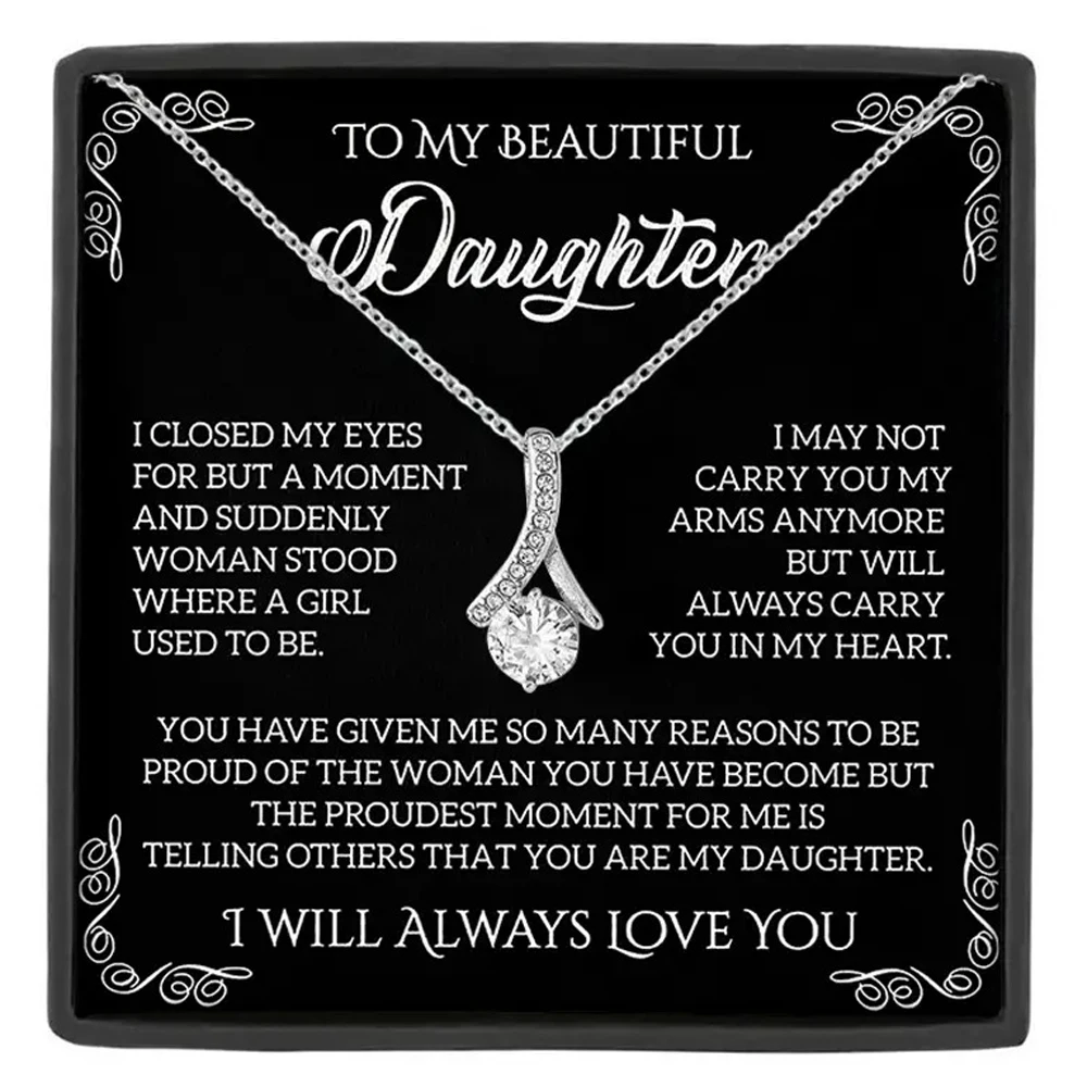 To My Badass Daughter Necklace - Birthday Gifts for Daughter from Dad Mom - Meaningful Father-Daughter Jewelry-Christmas Gift