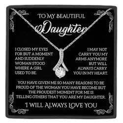 To My Badass Daughter Necklace - Birthday Gifts for Daughter from Dad Mom - Meaningful Father-Daughter Jewelry-Christmas Gift