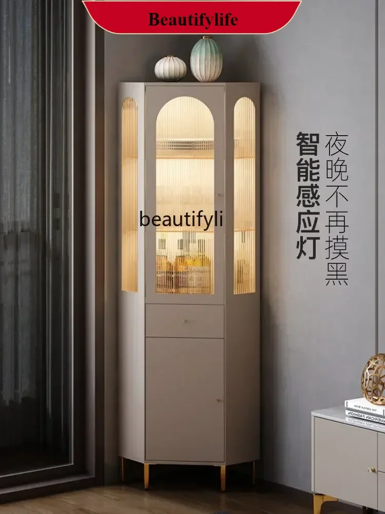 

DD132 Light Luxury Corner Cabinet Storage Rack Triangle Corner Cabinet Wall Wine Cabinet Living Room Simple Locker