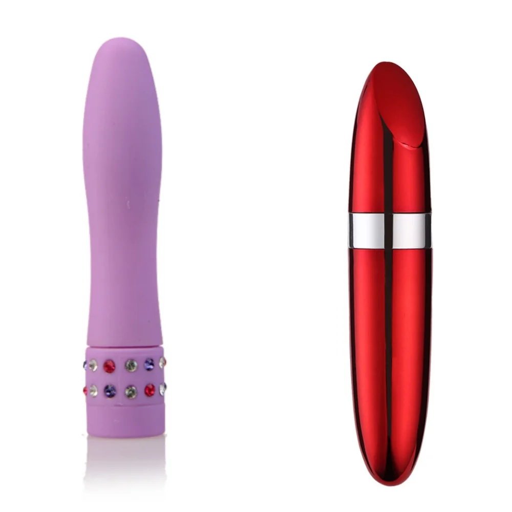 2pcs Random Color Clitoris Sex Toys for Girls Battery Vibrator Vibrating Massager Lipstick Mini Bullet Diamond Vibrator Women