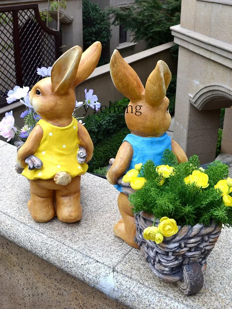 

b20 Rabbit Courtyard Garden Terrace Landscape Yard Decorative Flower Pot Decoration