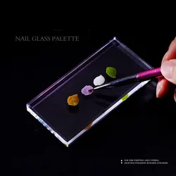 1pc glas nagel farbpalette für gel politur palette mischen zeichnung farbe platte pad Maniküre nail art display zeigen regal