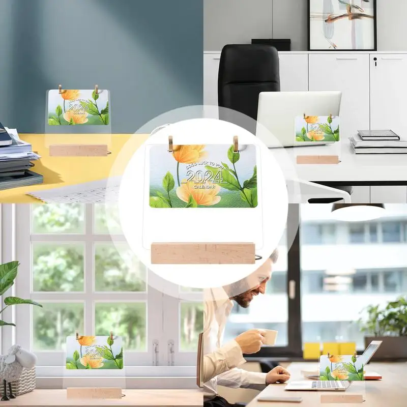 Calendario luminoso transparente de acrílico, luces LED de noche, tablero de mensajes de escritura borrable, adornos de escritorio