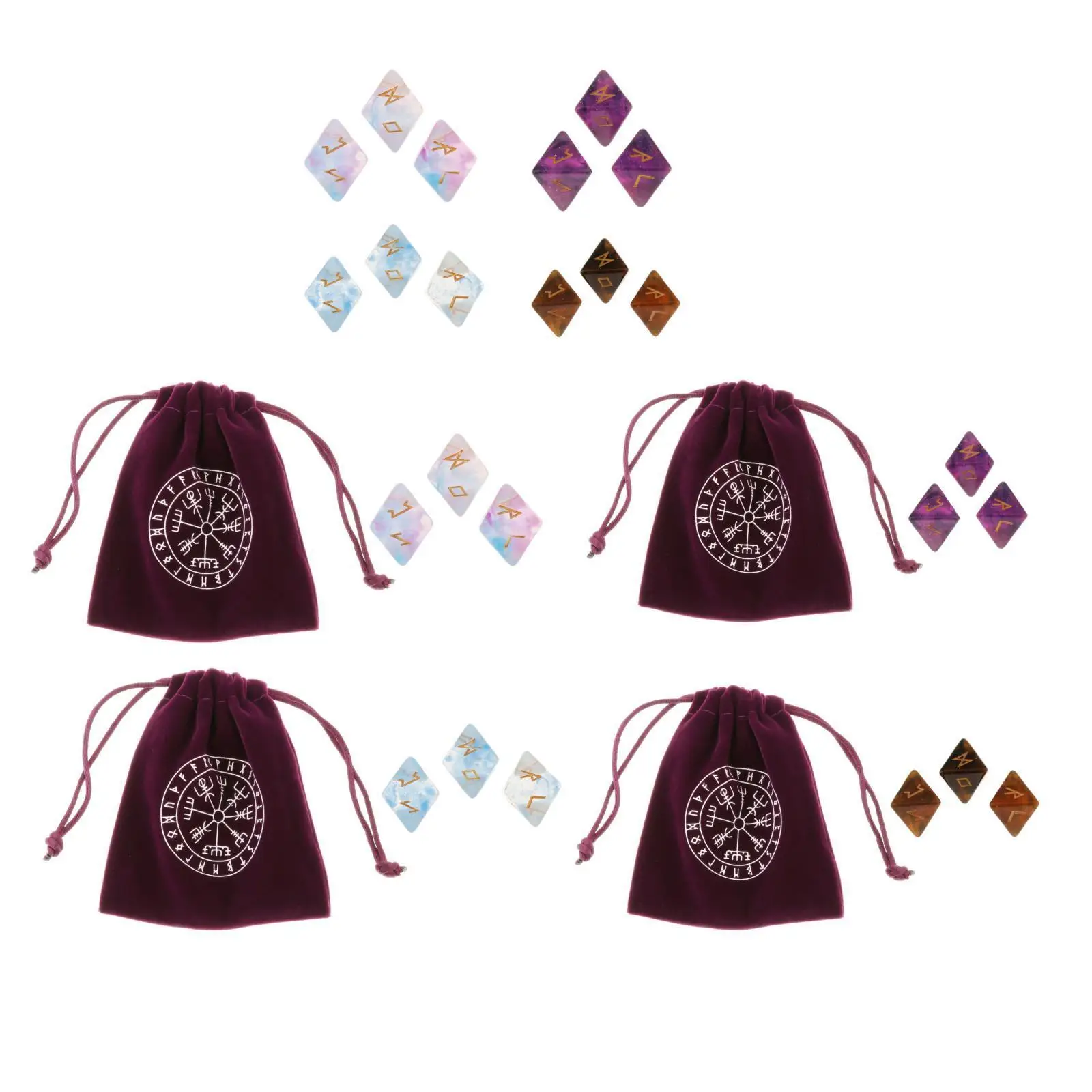 Durável Sky Rune Tarot Adivinhação Dice, Astrologia Dice, Resina Poliédrica Dice Set com Bolsa para Jogos de Mesa, Requintado, 3Pcs