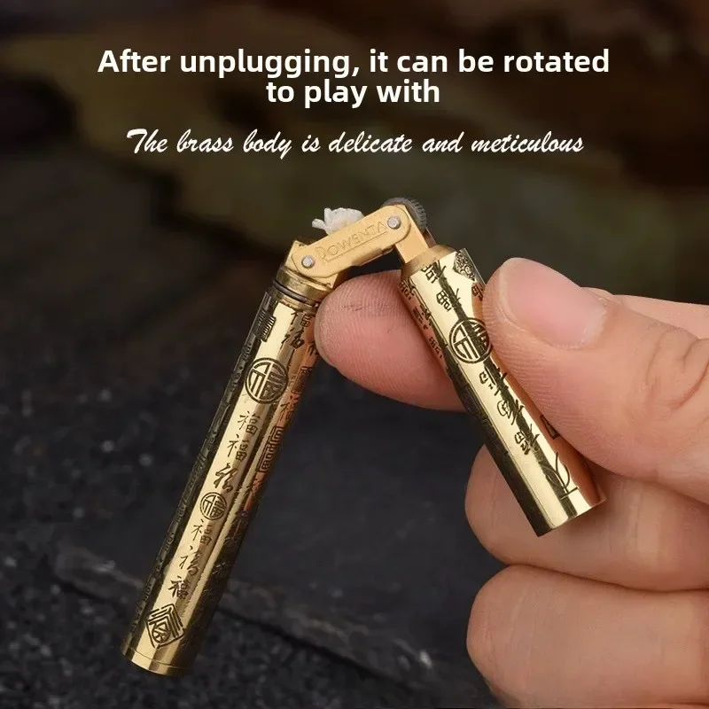 Creative Nunchaku-shaped Carved Kerosene Lighter Exquisite, Lightweight and Portable Grinding Wheel Lighter