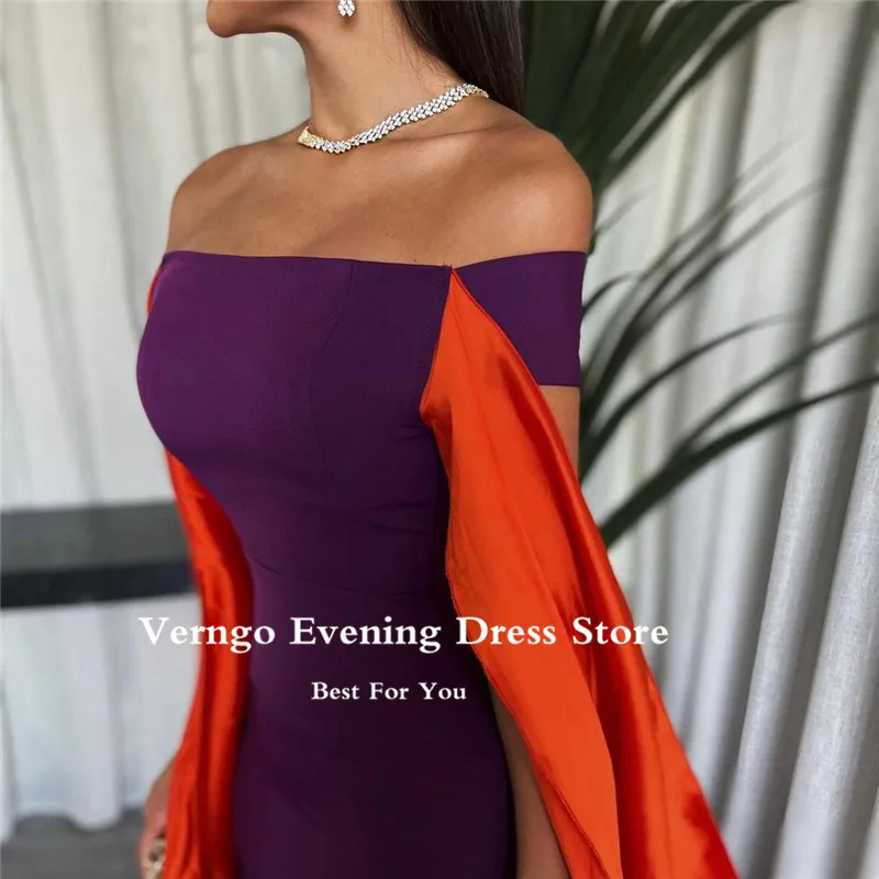 Verngo – robe de soirée pour femmes, Simple, épaules dénudées, manches courtes, tenue de bal, de fête, de célébrité, dubaï