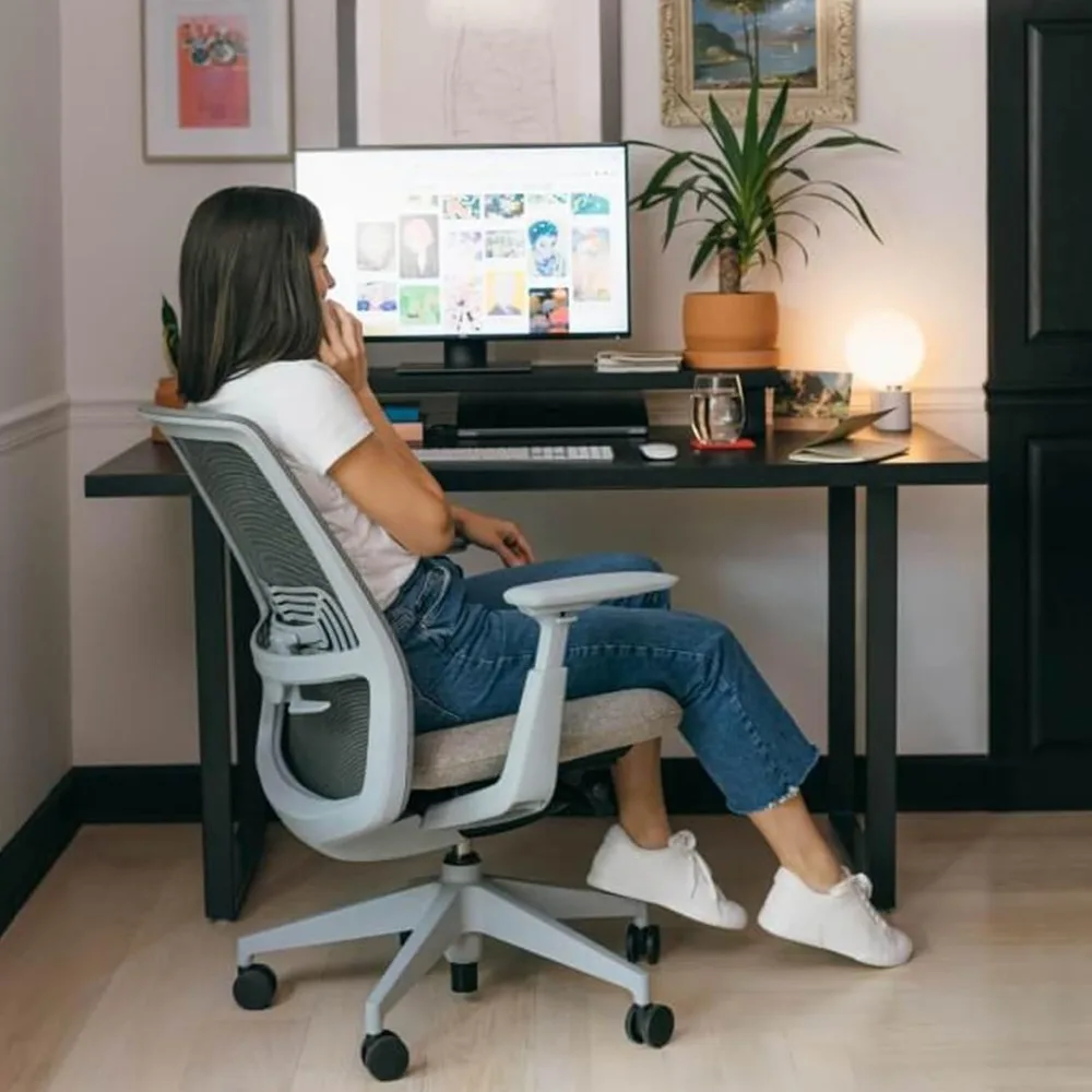 ergonomic adjustable mesh office chair - flexible back support in charcoal
