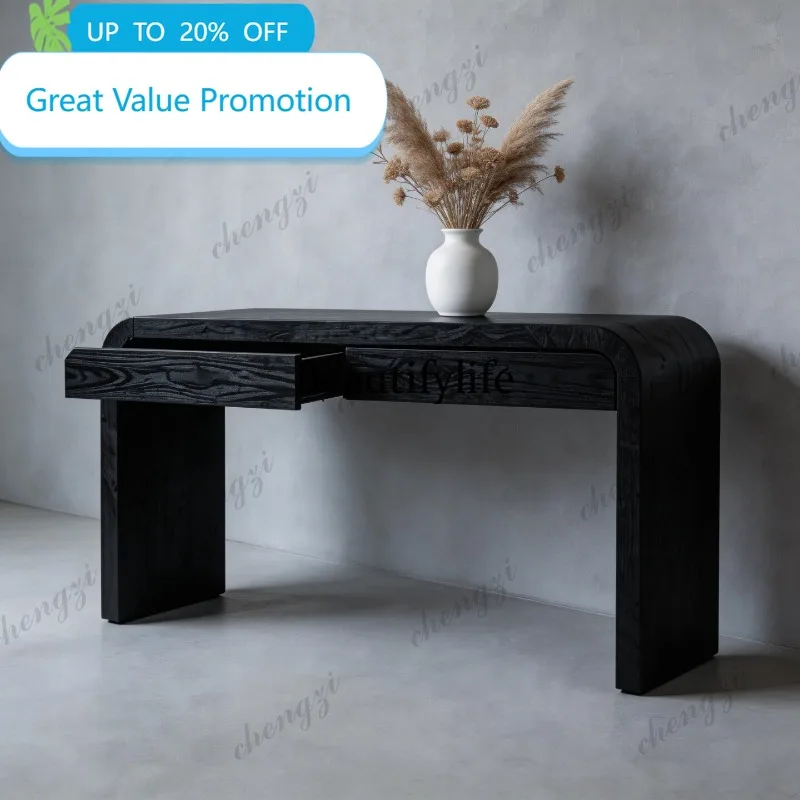 A182 Medieval solid wood entrance table with drawers retro strip several B & B corridor decorative table