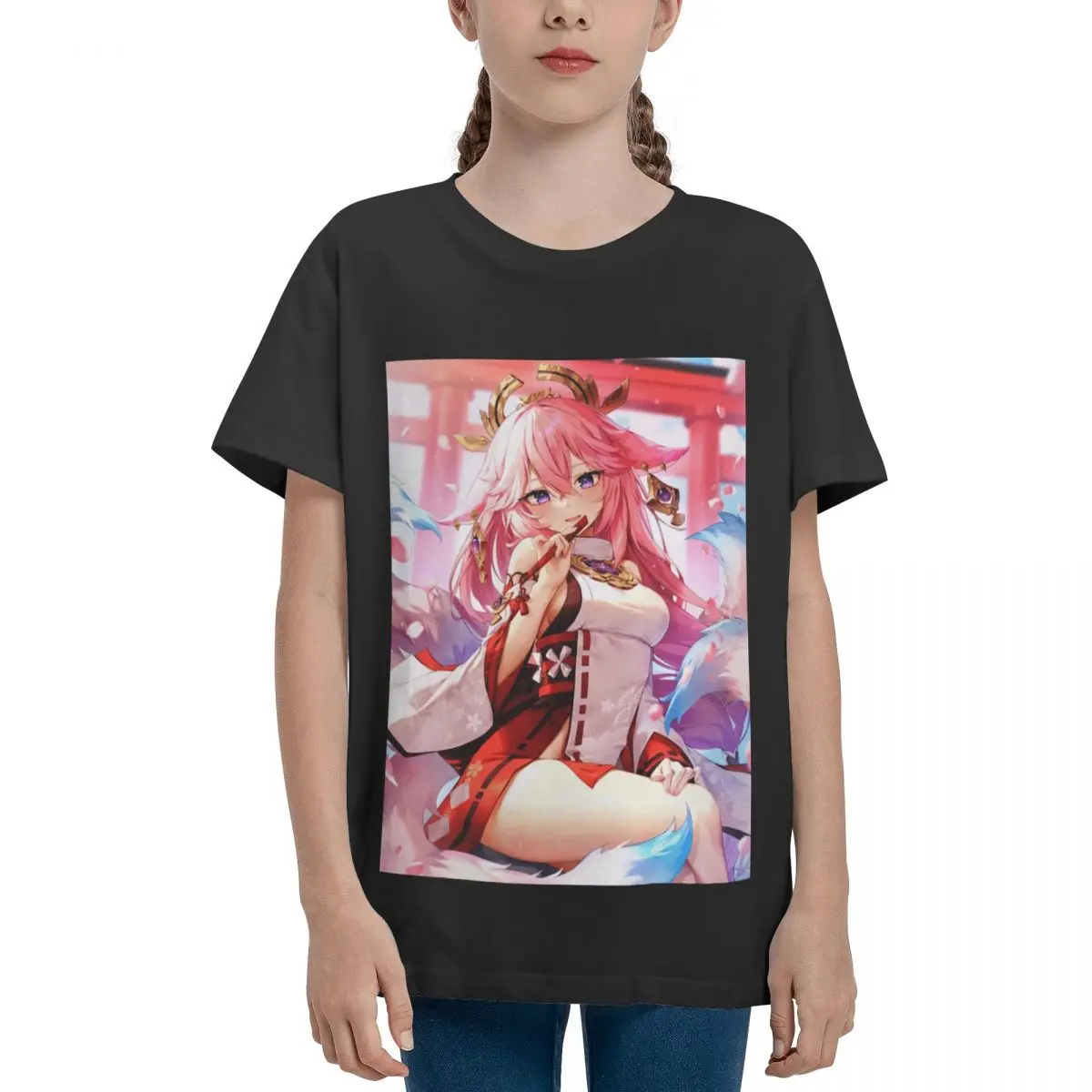 4k yae miko Foto druck zum Verkauf Tee anger Basic Kurzarm T-Shirt Rundhals ausschnitt T-Shirt lässig Grafik sarkastische Top-Qualität