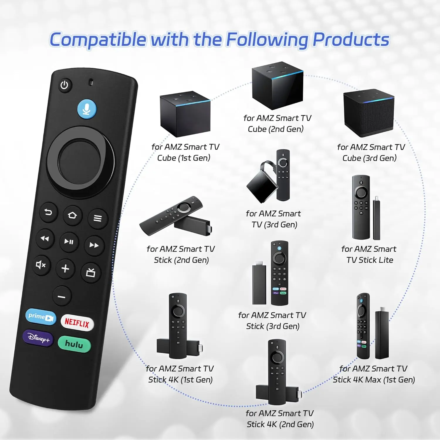 Replacement Voice Remote Control L5B83G Compatible with Fire Smart TVs Cube, For Smart TVs Fire Stick 4K Gen Lite