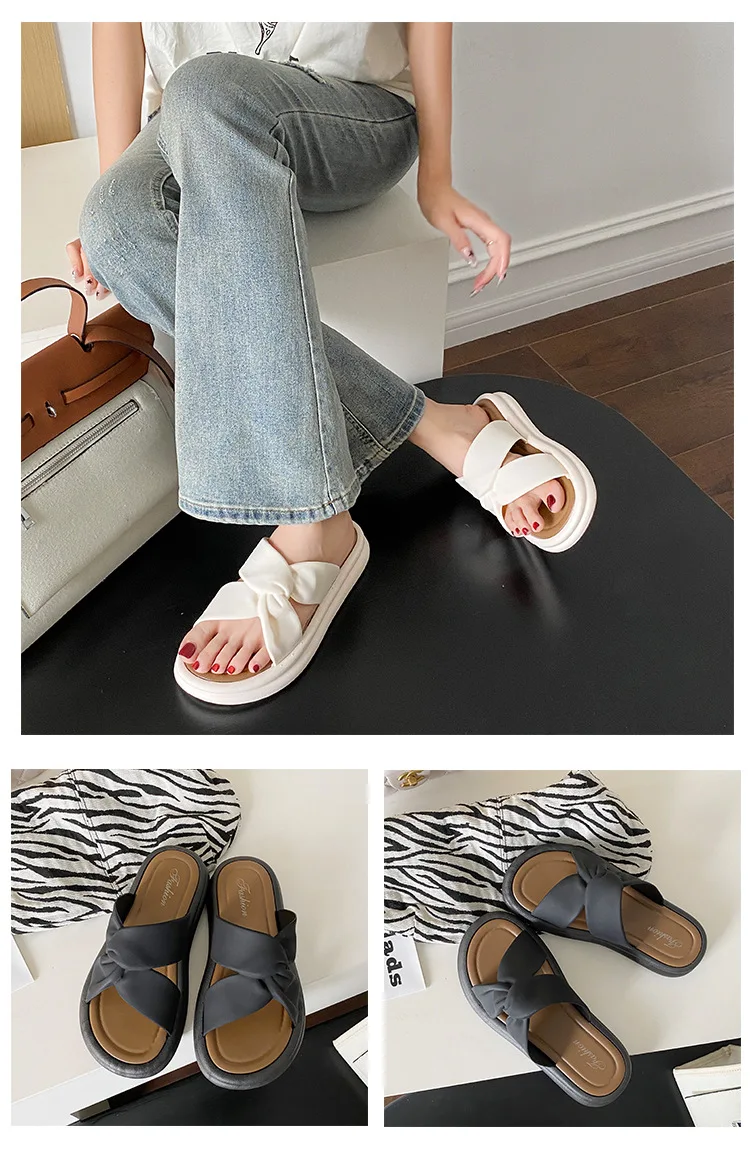 Modische Sommer frauen Hausschuhe Perle Casual Strand Schuhe Indoor Anti-Slip Oberbekleidung Heimgebrauch PVC Sohle Weibliche Schuhe – Detail 3