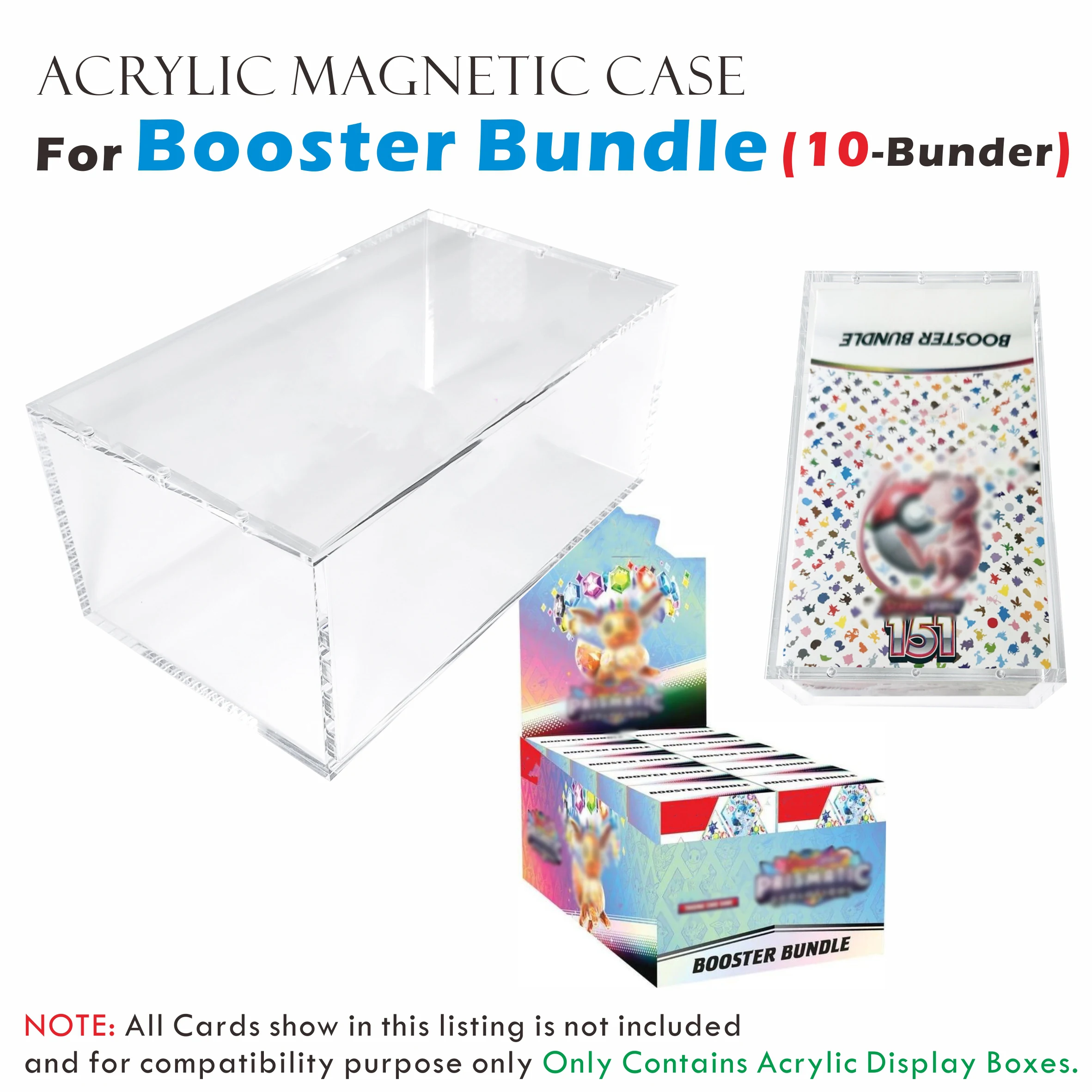 حافظة عرض مغناطيسية من الأكريليك لحزمة معززة (10 حزمة) حافظات عرض شفافة للمقتنيات