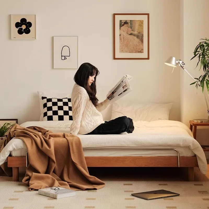 

Customizable antique style bedless tatami bed household small apartment bedroom 1.5 meters double short bed