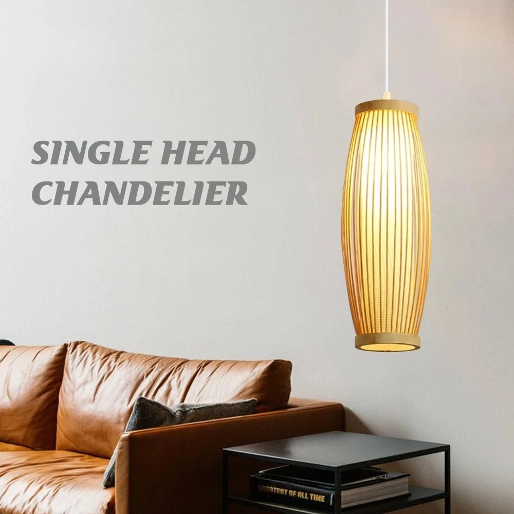 

JOYINLED Chinese Restaurant E27/E26 Chandelier Light Shade Bamboo Art Bamboo Weave Japanese Tea Room Restaurant Farmhouse Lamp