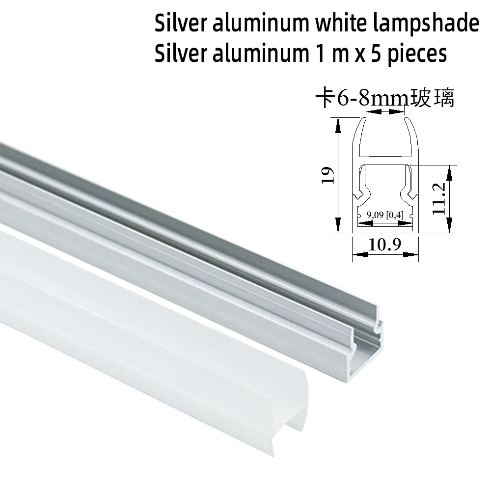 10*20mm 0.5m profil aluminiowy taśma LED kanał świetlny do wbudowanej instalacji w szafce kuchennej szafa na ubrania lampa barowa