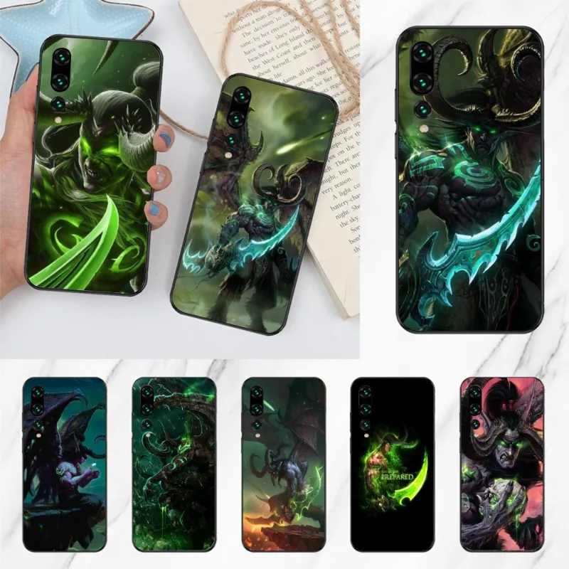 Illidan Stormrag Smart Phone Case for Huawei P50 P40 P30 Pro Lite P Smart 2021 2019 Magic 3 Black Soft Phone Cover Funda