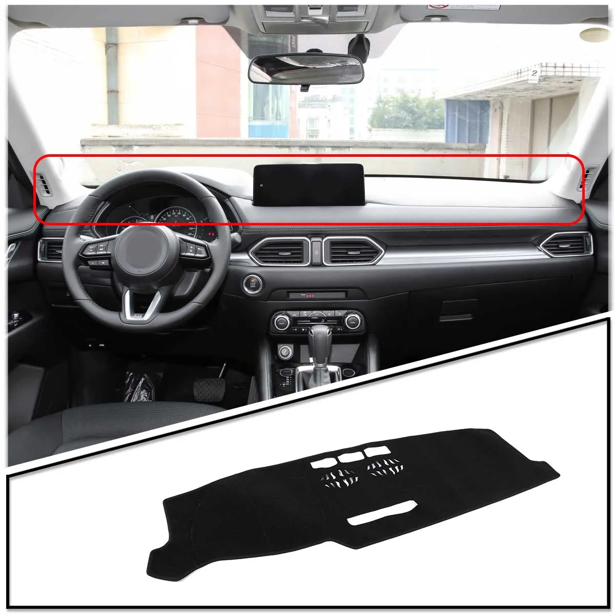 

For Mazda CX-5 KF CX-8 2017-2022 Black Car Dashboard Covers Mat Avoid Light Pad Sun Shade Carpets Protector Car accessories