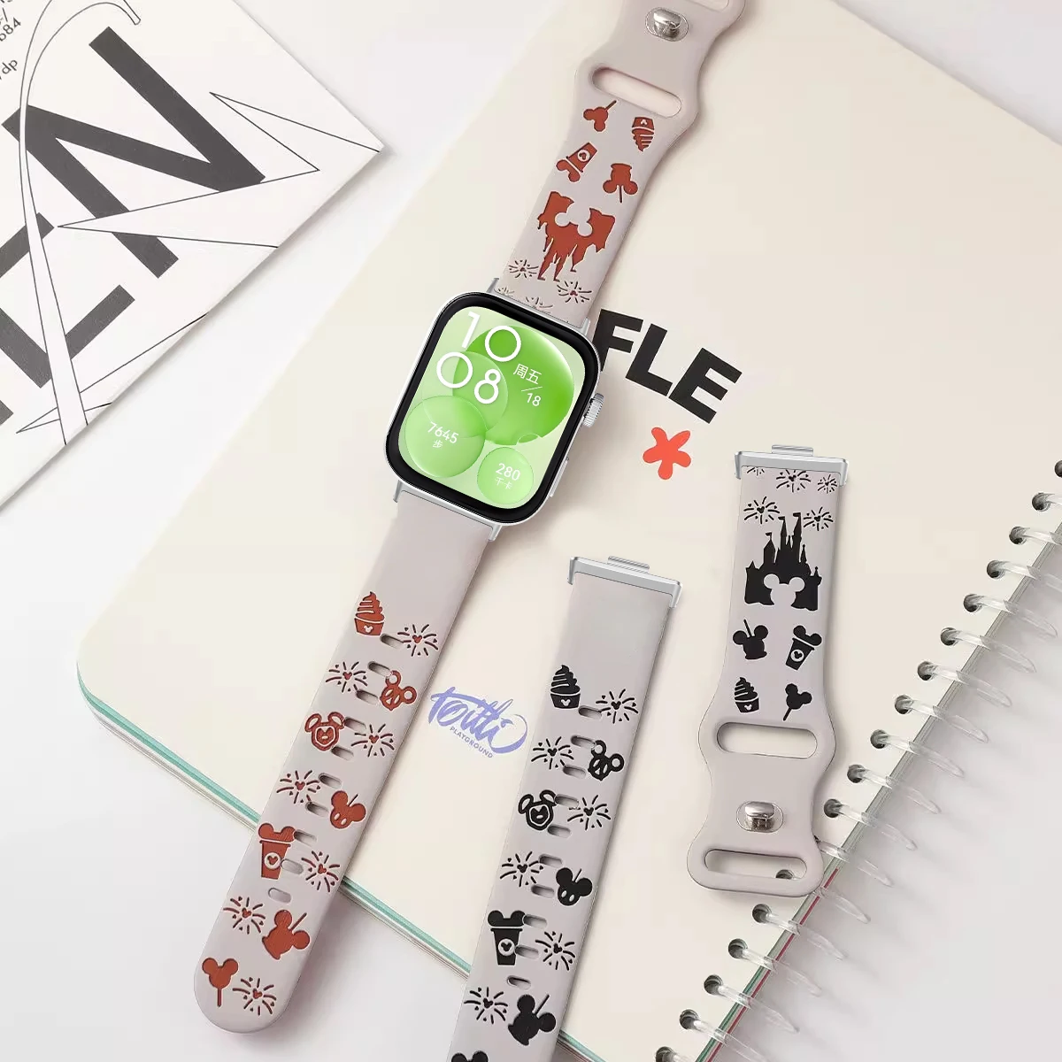 Дизайнерский ремешок с принтами для Huawei Fit 4Pro Fit 4 Fit 3, силиконовый браслет с гравировкой для Huawei Fit 2 1, браслет с цветочным принтом