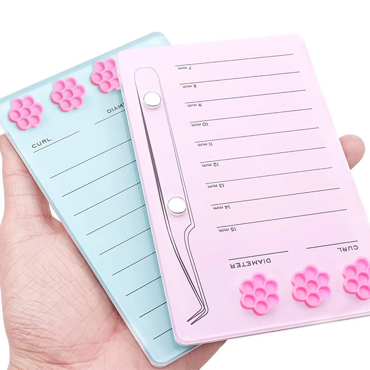 Wimpernverlängerung Skala Halter Großhandel Magnetisches Acryl Lash Board mit Kleber Palette Tasse Falsche Wimpern Pad Make-up-Tools