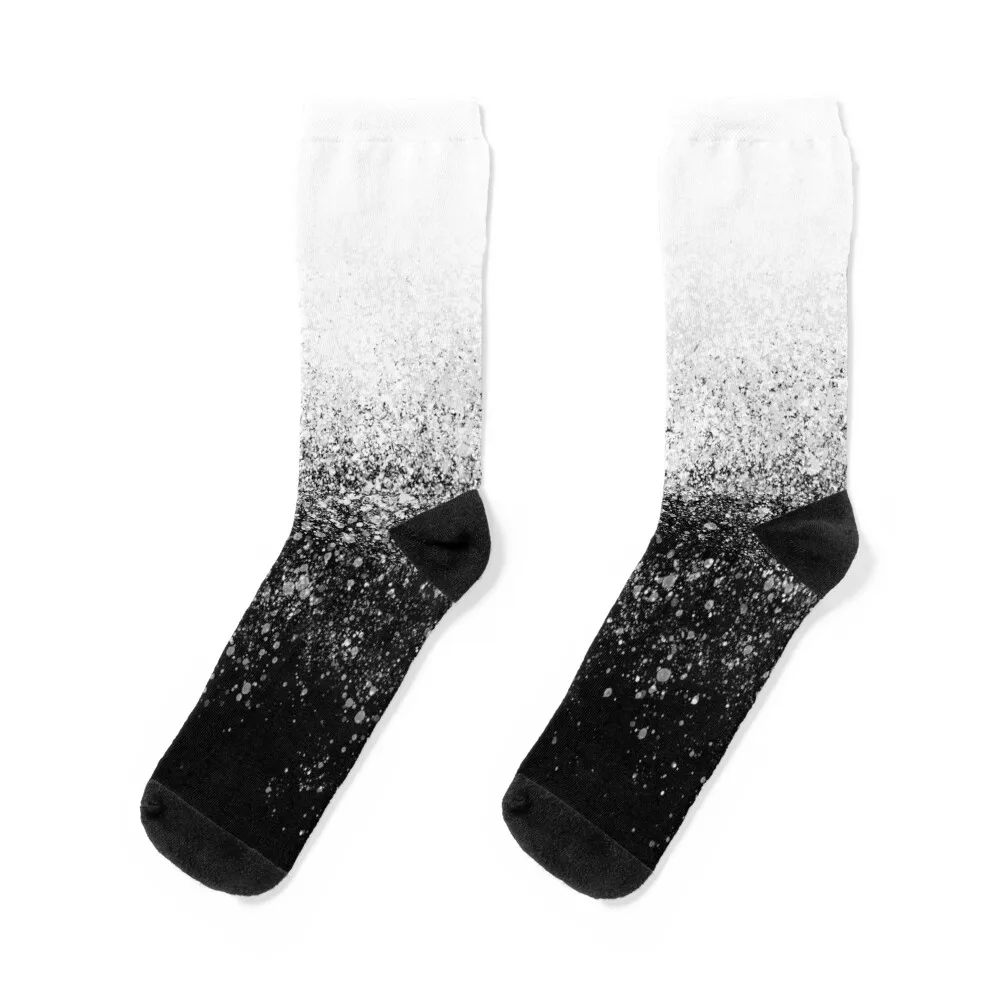 

black and white fading paint drops - spray color splash background Socks