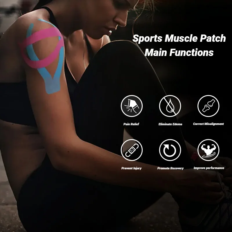 5CMX5M Athletic Elastoplast Sport Injury  Recovery Strapping Gym Waterproof Tennis Muscle Pain Relief Bandage SportsStickers image 2