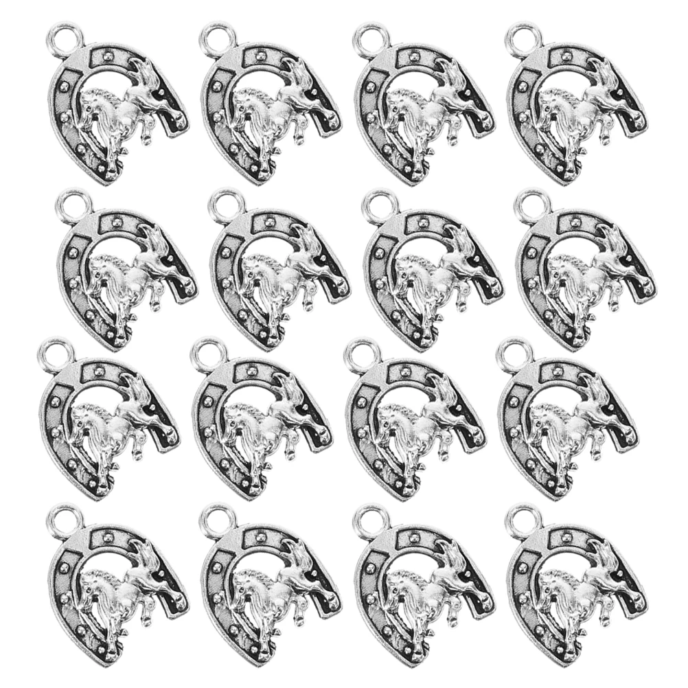 

20pcs Western Cowboy Pendant Keychain Charms Necklace Jewelry Beads Horse Alloy for Necklaces Bracelets HorseshoeVintageParty