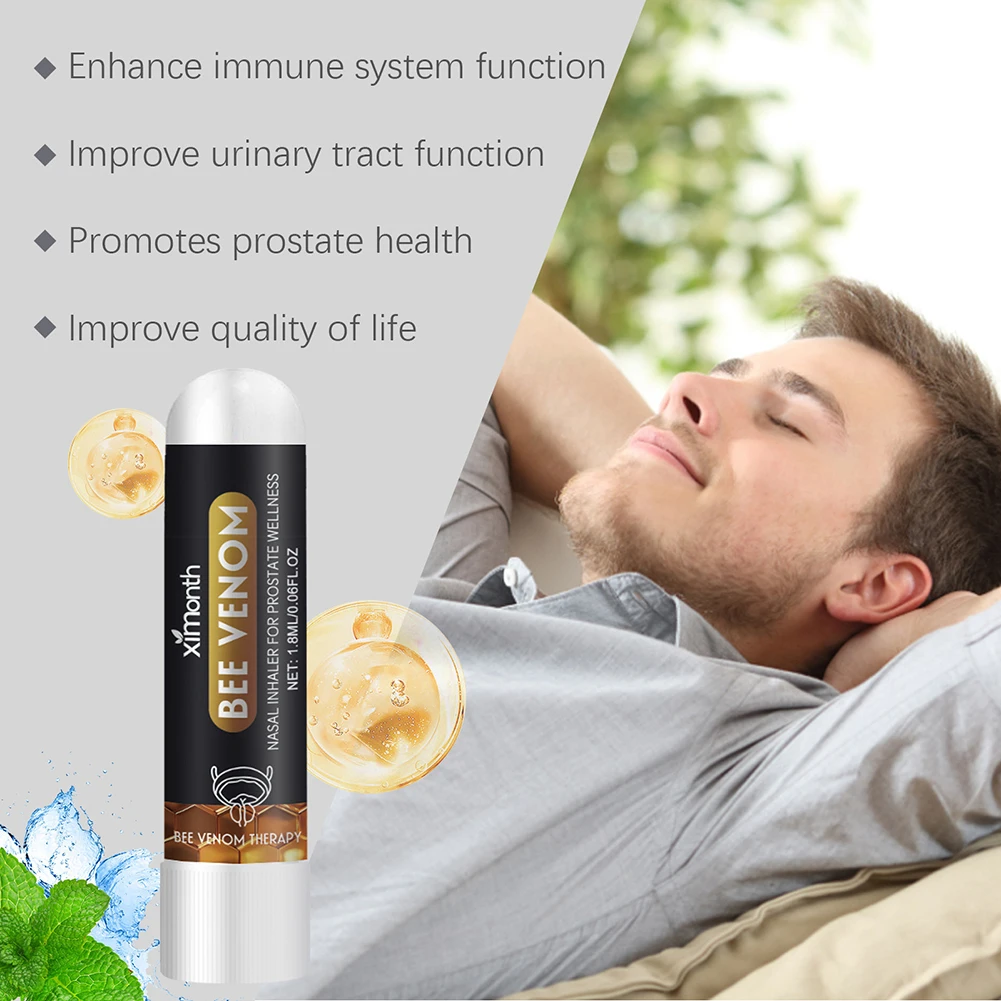 ﻿Beevenom Prostate Nasal Inhaler Alleviation Urinary Symptoms Aromatherapys Stick Anti Inflammation Itching Relief For Body Care