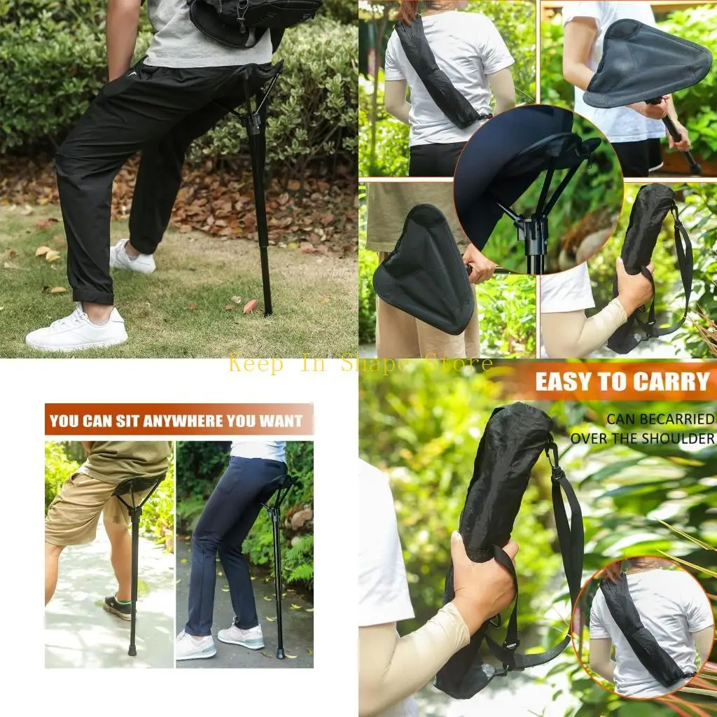 U1JC Adjustable Telescopic Foldable Stool Single Leg High Chair Tall Slacker Chair