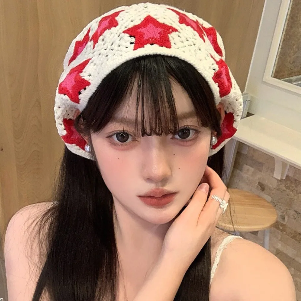 

Cute Hair Band Knitted Headband Flower Bohemian Women Hair Scarf Pastoral Girl Hair Accessories Triangle Turban Children