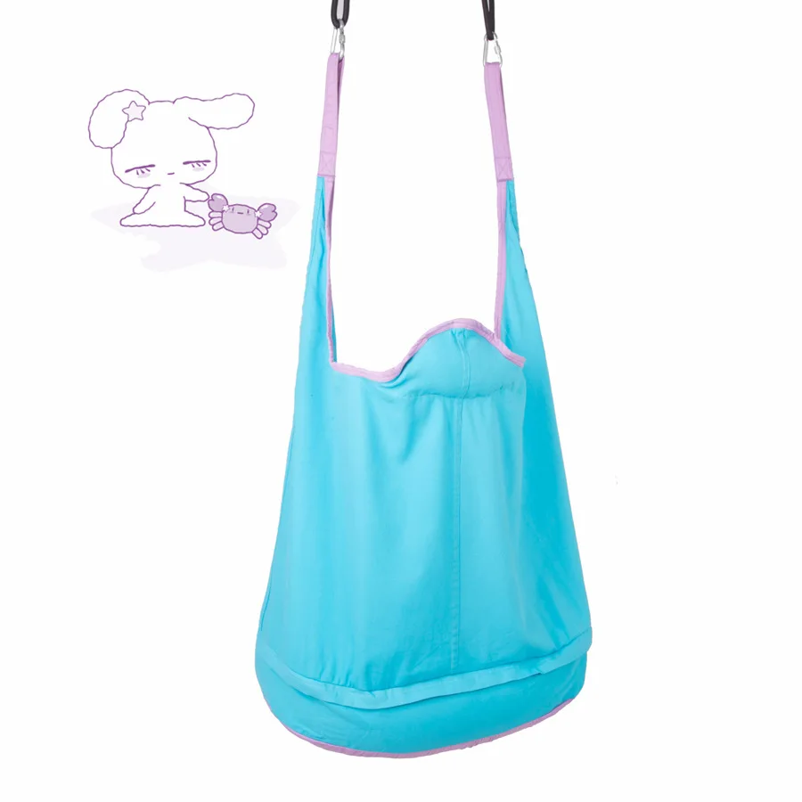 Outdoor Indoor Portable Pod Swing Chair Double Pocket Hanging Swing Seat Hammock Chair With Inflatable Pillow