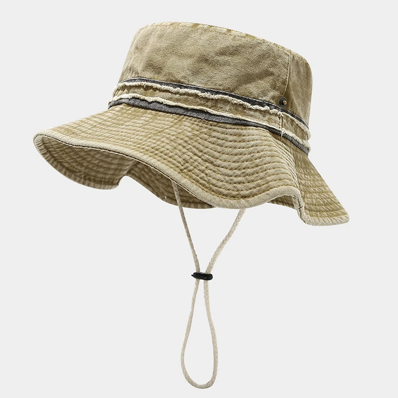 

Bucket Hat Cowboy Cap Women Men Summer Sun Protection Big Brim With Strap Beach Accessory For Fishing Hike Climb Camp Outdoor