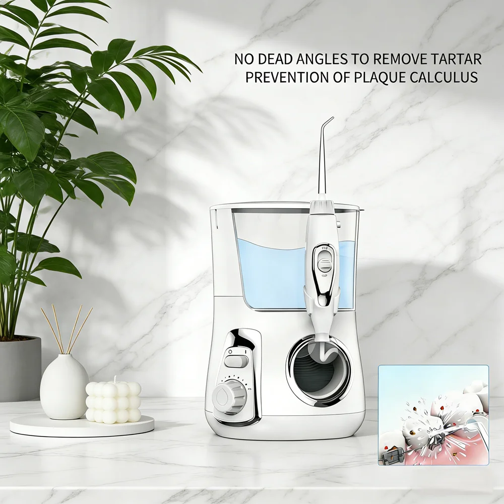 

Large 800ML Countertop Water Irrigator, 10 Operation Modes, 5 Tips, Professional Oral Spa for Dental Hygiene