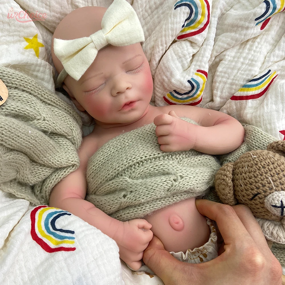18Inch Zachte Levensechte Siliconen Reborn Baby Meisje Waterdichte 3D Huid Comfort Pop Rustgevende Aanwezigheid voor Ouderen Die Verloren kinderen