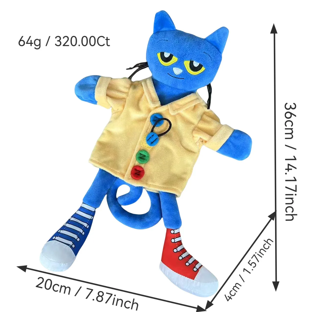

Kawaii Pete The Cat Plush Game Animation Holiday Gifts Room Decor Plushies Toy And Children Like Birthday Gifts