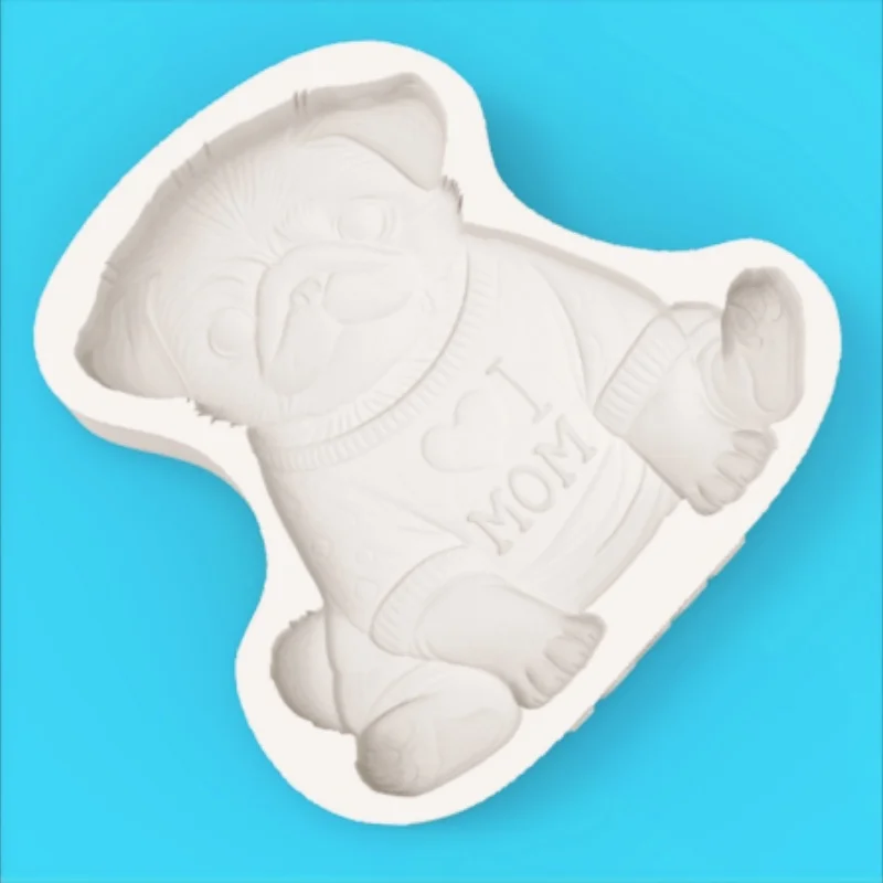 Heart-Shaped Pug Dog Mold Cute Pug Dog Fondant Chocolate Dessert Making Silicone Mold - view 4
