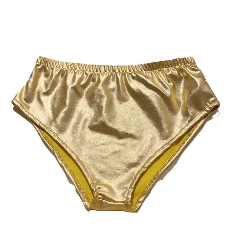 Bar DJ Female Singer Mid Waist Elastic Performance Shorts Sexy Glossy Comfortable Soft Fashion Outdoor Sports Bottoms Panties