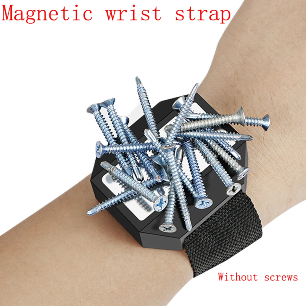 2 Pack Magnetic Wrist Tool Holder With Strong Magnet For Screws Nuts Bits Adjustable Bracelet For Carpenters Electricians DIY