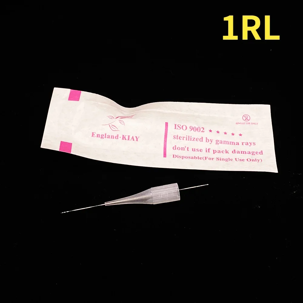 

50pcs 1RL Needle Tips Individual Package Giant Sun Tattoo Needle Caps For Permanent Makeup Eyebrow/Lip