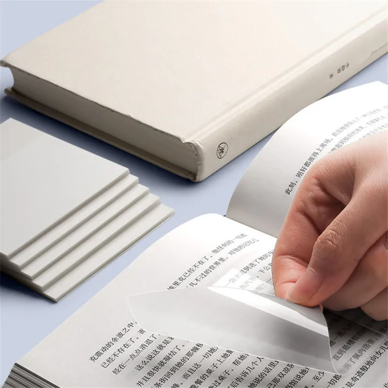 High Quality 50 Sheets Transparent Sticky Notes Memo Pad Bookmark Marker Memo Sticker Paper Office School Supplies