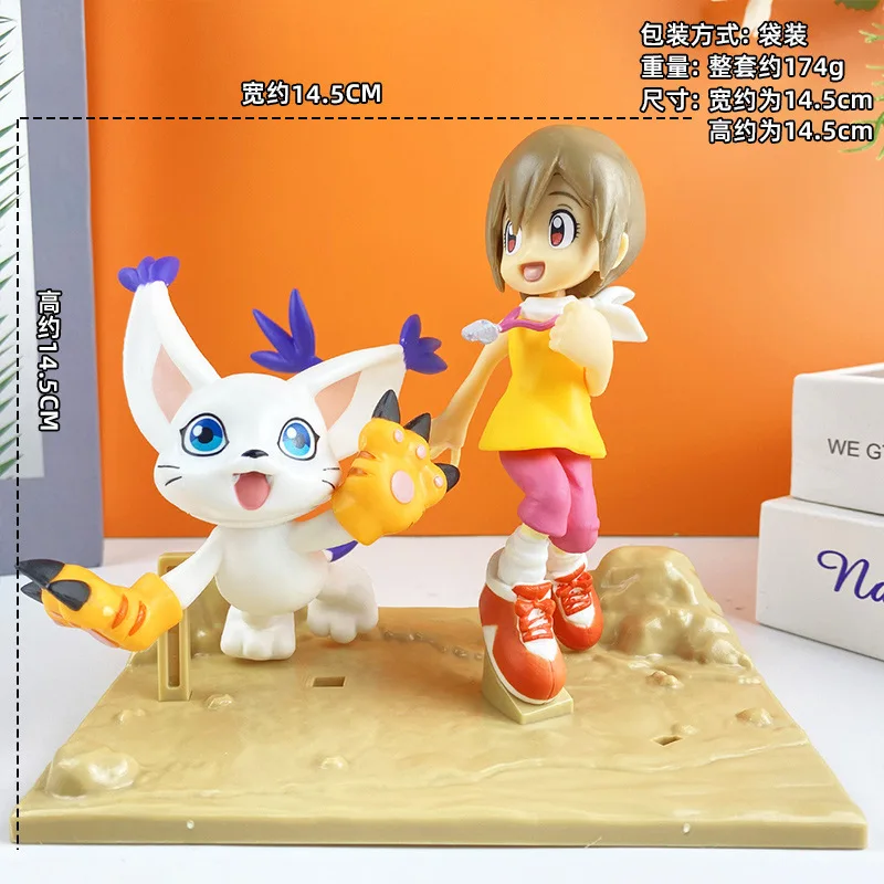 Anime Digimon Adventure Figurka Yagami Taichi Figurka Agumon Figurki akcji Zestaw ozdób na biurko Kolekcja zabawek Statuetka Model Zabawka Prezent