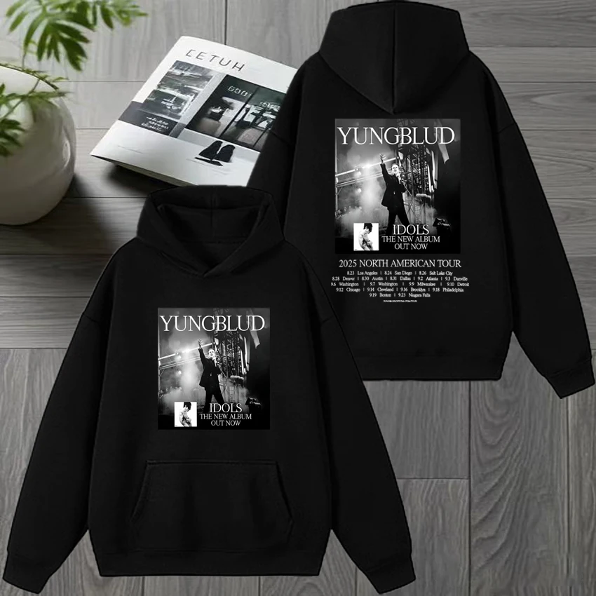 

Yungblud Idols Album Tour 2025 Double Sided Poster Graphic Hoodie Unisex vintage Casual Sweatshirt Men women Fleece pullovers