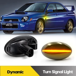 2Pcs LED Dynamic Side Marker Lights Turn Signal Blinker Lamps For Subaru Impreza WRX STI Forester Legacy Liberty Sambar Pleo