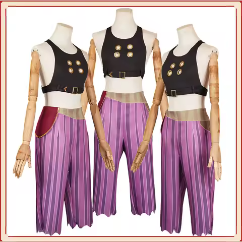 TV 2 Arcane Jinx Cosplay Adult Women Vest Pants Set Game LoL Fantasia Costume Outfits Halloween Carnival Suit